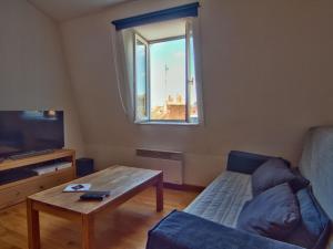 里尔StudioLille - Happy的带沙发、桌子和窗户的客厅