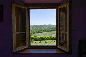 皮恩扎洛坎达维苏娜酒店的开放式窗户,享有阳台的景色