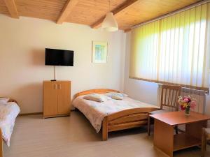 圣凯瑟琳Agro-Jaga的一间卧室配有一张床和一台平面电视