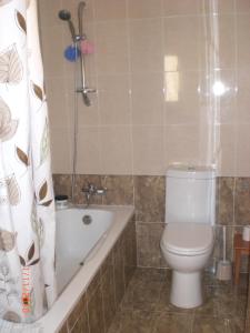 拉纳卡St. Lazaros Seaside Apartment的一间带卫生间、浴缸和淋浴的浴室