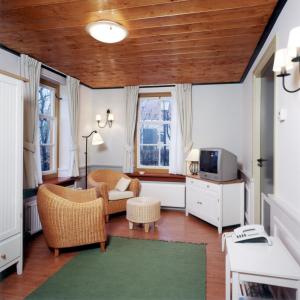 布尔坦赫城布尔坦赫弗斯丁酒店的带沙发和电视的客厅