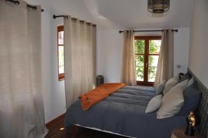 蒂尔凯姆Au Grès des Vignes的一间卧室设有一张床和一个窗口