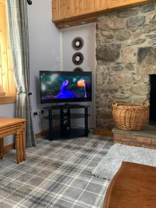 Meikle Aucheoch Holiday Cottage, plus Hot Tub, Near Maud, in the heart of Aberdeenshire的电视和/或娱乐中心