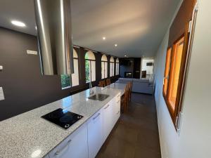奥尔加尼亚Apartaments Parapent Fly Escales的厨房配有水槽和台面