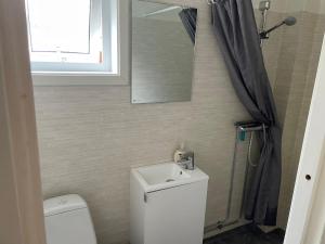博里霍尔姆博格贺尔姆图尔加坦别墅酒店的一间带卫生间、水槽和窗户的浴室