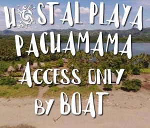 Isla de CañasHostal Pachamama的一张海滩的照片,上面只有字眼
