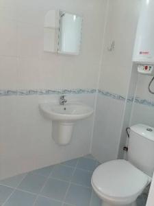 希普科沃Guest House Shipkovo Hills的白色的浴室设有卫生间和水槽。