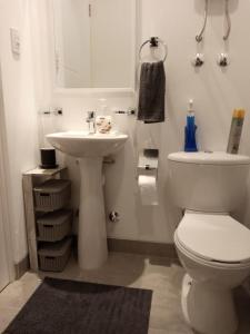 科恰班巴Estudio Monoambiente的浴室配有白色卫生间和盥洗盆。