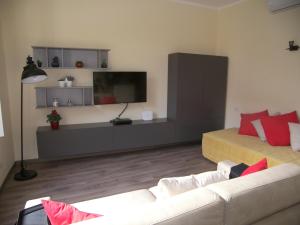科莫Casa Molinari的带沙发和平面电视的客厅