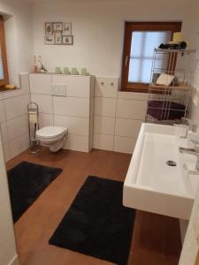 施文道埃尔弗里德公寓的浴室配有白色水槽和卫生间。
