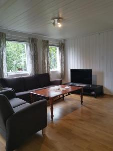 MesnaliCamp Sjusjøen的客厅配有桌子和沙发