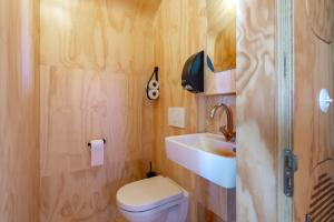 GorsselStayokay Hostel Gorssel - Deventer的一间带卫生间和水槽的小浴室