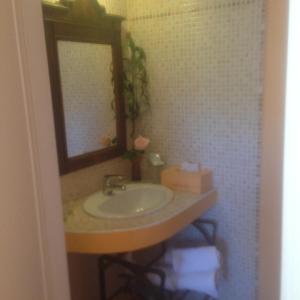 PállareB&B Le Stanze del Moro的一间带水槽和镜子的浴室