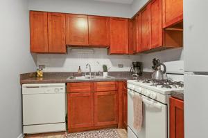 Inviting 2-Bedroom Prime Chicago Apt - Oakdale 512的厨房或小厨房