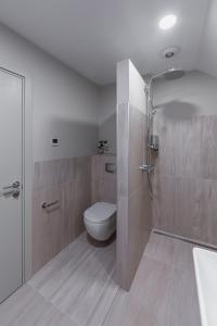 希奥利艾Park Hotel Šiauliai的一间带卫生间和淋浴的浴室