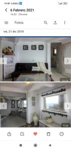 圭马尔Romantic Atlantic的客厅和厨房的两张照片