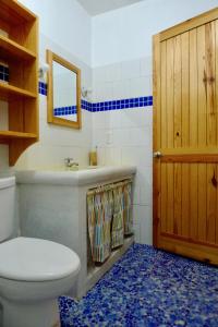 拉斯加勒拉斯Apart-Hotel Garden Villa的一间带卫生间、水槽和镜子的浴室
