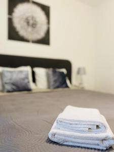 图尔达AV Apartment的床上的一大堆毛巾