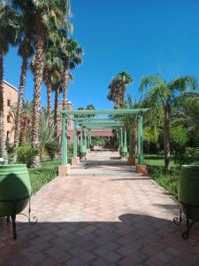 瓦尔扎扎特肯兹阿霍酒店的公园里种有棕榈树的走道
