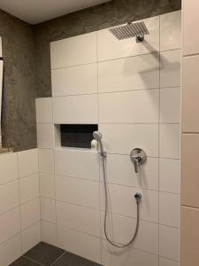 格拉特科恩Apartment mit Parkblick的带淋浴喷头的浴室