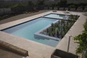 乌真托Agriturismo Masseria Gianferrante的花园后院的游泳池