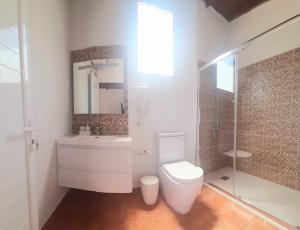弗龙特拉Vista al Mar的浴室配有卫生间、盥洗盆和淋浴。