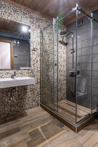 帕莱斯潘蒂雷蒙Ξενώνας Τ’Αρχοντικό的带淋浴和盥洗盆的浴室