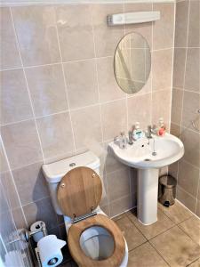 多佛尔诺曼旅馆的一间带卫生间和水槽的浴室