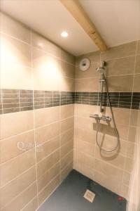 CommanaManoir Pors Braz - Gîte des Boudiged的一间带软管淋浴的浴室