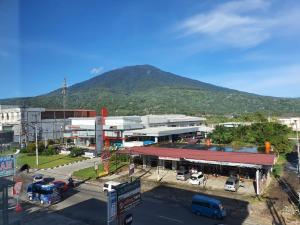 PadangluarMuara Hotel Bukittinggi的享有以山为背景的城市美景