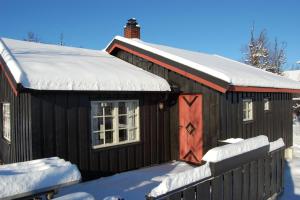 UvdalTorsetlia Cottages and Apartments的屋顶上积雪的小小屋