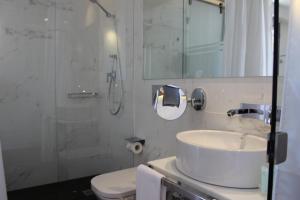 科尔多瓦流苏精品酒店的一间带水槽、淋浴和卫生间的浴室