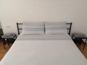 TroiaB&B Aika 48的一张床上有两个枕头的房间