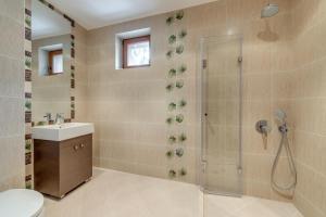 贝利伊斯库尔Комплекс Орлово гнездо的带淋浴和盥洗盆的浴室