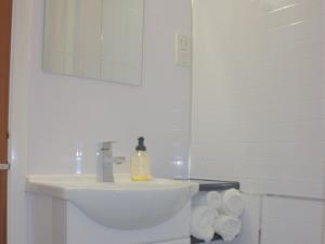 巴罗弗内斯欧姆斯吉尔宾馆的白色的浴室设有水槽和镜子