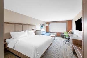 凤凰城Holiday Inn Express & Suites - Phoenix - Airport North, an IHG Hotel的酒店客房设有一张大床和一台电视。