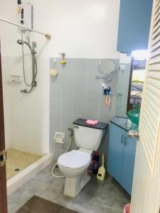 Ban Khlong ThewaBAAN CHANG Guesthouse的一间带卫生间和淋浴的浴室