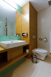 特尔纳瓦伊恩帕库酒店的一间带水槽、卫生间和镜子的浴室