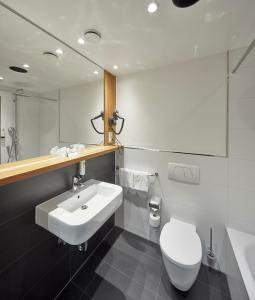 特里尔特里尔城市贝斯特韦斯特酒店的一间带水槽、卫生间和镜子的浴室