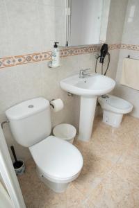 埃尔切Teniente Ruiz 27的白色的浴室设有卫生间和水槽。