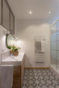 阿尔勒Duplex Flamingo, l'Hauture, Arles的一间带水槽和镜子的浴室
