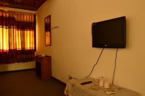 索拉哈赫米蒂奇酒店的墙上配有平面电视的房间