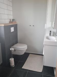 霍尔斯沃德吕尔Ármót Guesthouse的浴室配有白色卫生间和盥洗盆。