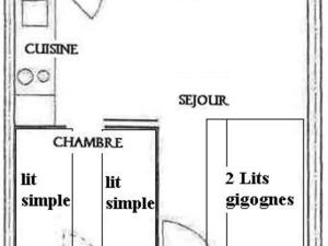 Appartement Plagne Soleil, 2 pièces, 4 personnes - FR-1-455-96平面图