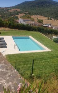 El ColmenarCasas Rurales- "Casa Larios"的庭院中间的游泳池