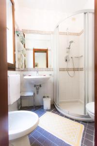 威尼斯瑟瑞尼斯玛酒店的一间带水槽和淋浴的浴室