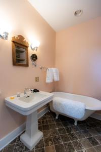 刘易斯堡Thomas Rose Inn的浴室配有盥洗盆和浴缸。