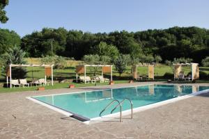 巴贝里诺·迪·穆杰罗美第奇山谷酒店的田野中间的游泳池
