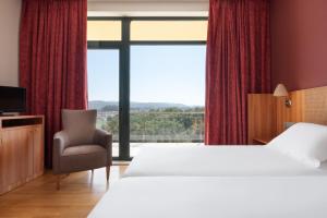 锡列达Exe Vía Argentum的酒店的客房 - 带一张床、椅子和窗户