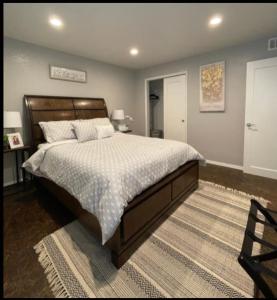 俄克拉何马城Evie's Campus-close 2 bedroom luxury的一间卧室,卧室内配有一张大床